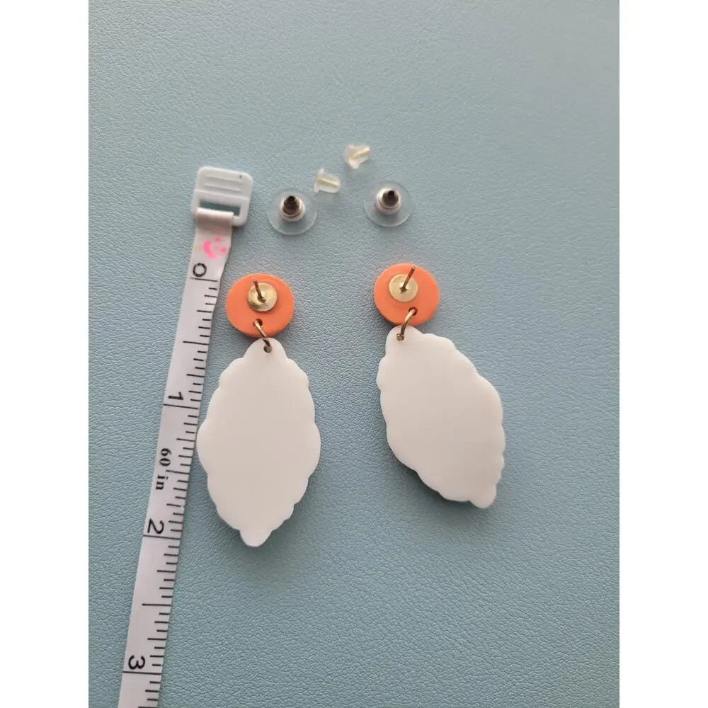 Handmade Mexican‎ Terra Cotta Barro Inspired Dangle Post Earrings Light Weight